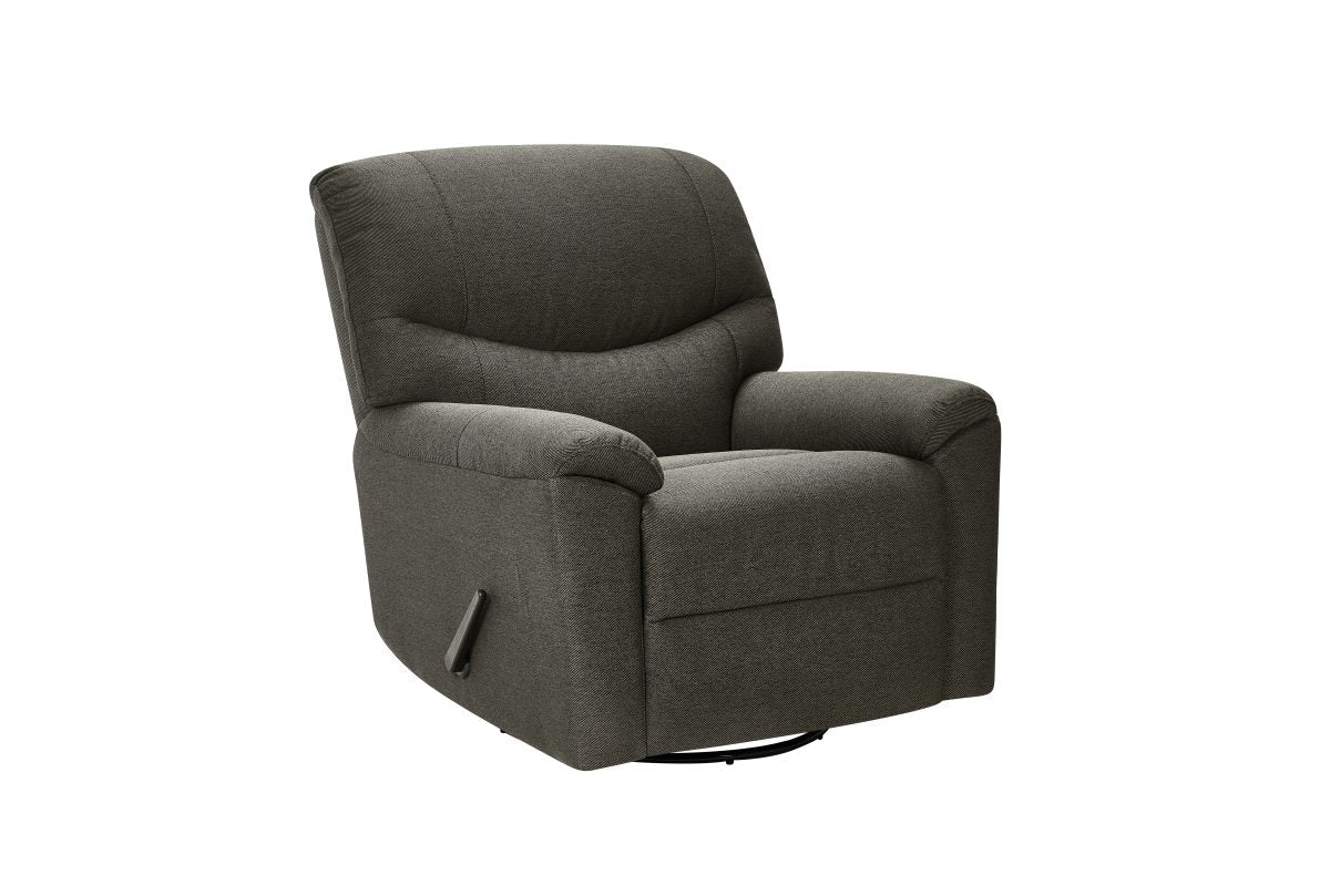 T1043 grey swivel rocker recliner reclined position - FurniturCa Toronto