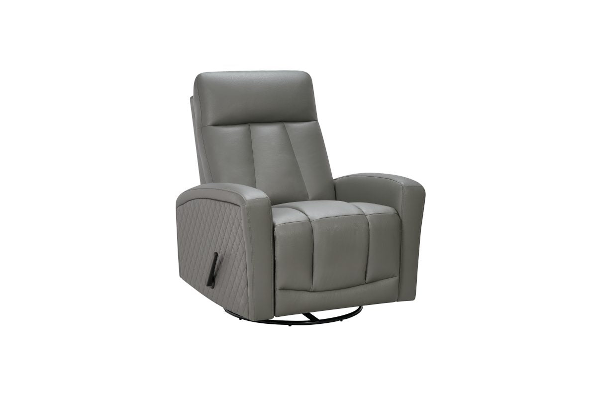 T1042 grey swivel rocker recliner chair front view - FurniturCa Toronto