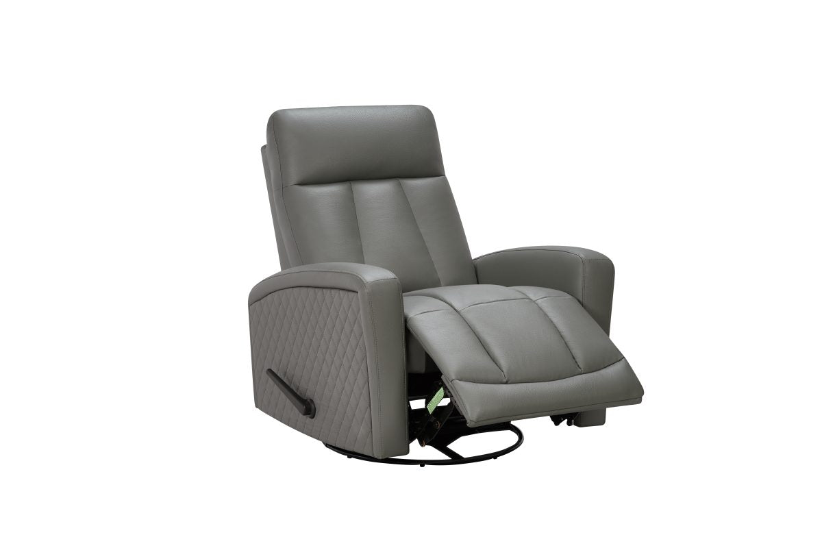 T1042 grey swivel rocker recliner chair reclined position - FurniturCa Toronto