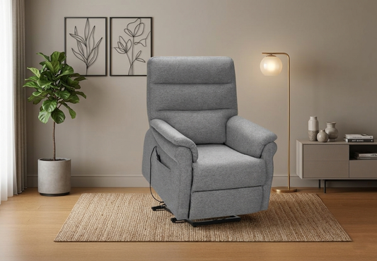 T1031 power lift recliner chair in grey fabric - FurniturCa Toronto