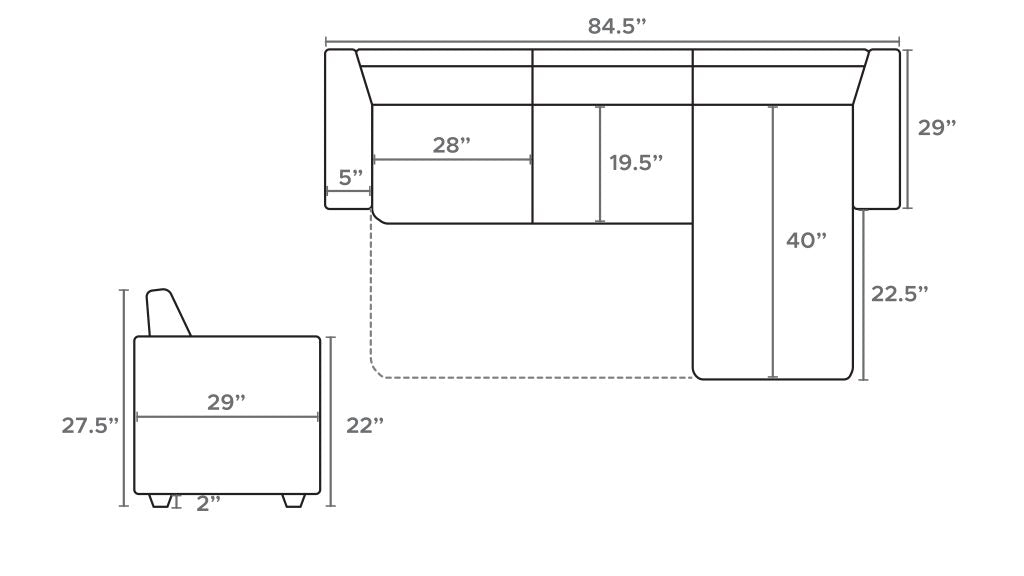 Pull-Out Sofa Sectional T1247
