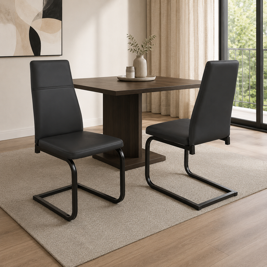 T210 dining chair, set of 2, in black