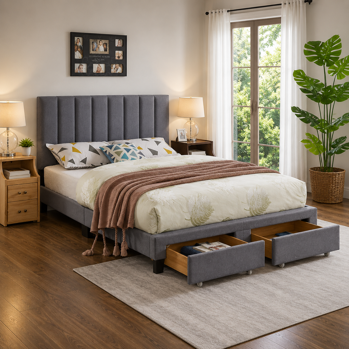 T2120 Storage Bed Grey – Interior Detail View | FurniturCa Canada