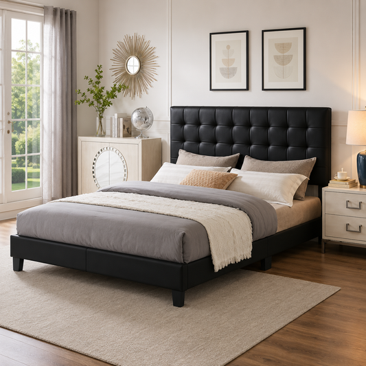 T2114 Adjustable Headboard Bed Black – Buy Bed Canada | FurniturCa