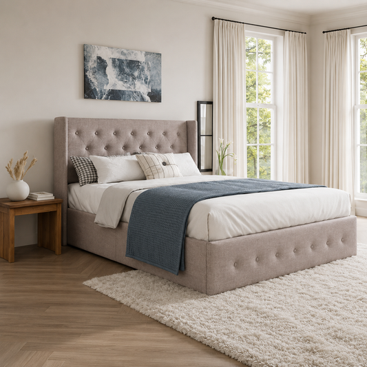 T2162 Storage Bed Grey Linen – Bedroom Furniture Canada | FurniturCa