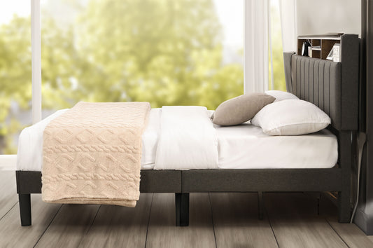 Platform Bed With Storage and ajustable headboard T2178