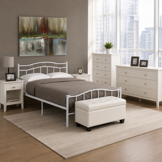 T2300 Platform Bed White – Affordable Bed Frame Canada | FurniturCa