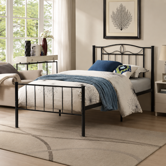 T2310 Platform Bed Black – Affordable Bed Frame Canada | FurniturCa