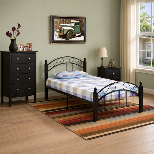 T2320 Platform Bed Black Metal – FurniturCa Canada